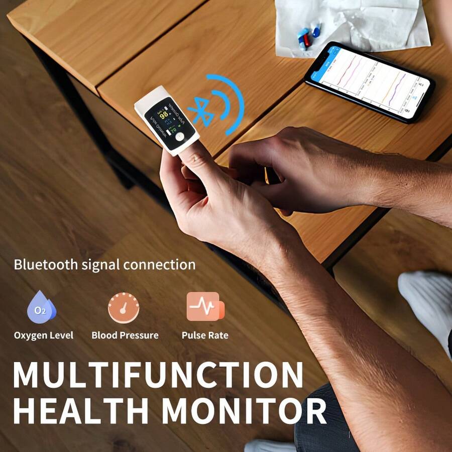 🎯Special Deal: 50% OFF🎯Dual Blood Oxygen and Blood Pressure Monitor – Bluetooth Oximeter