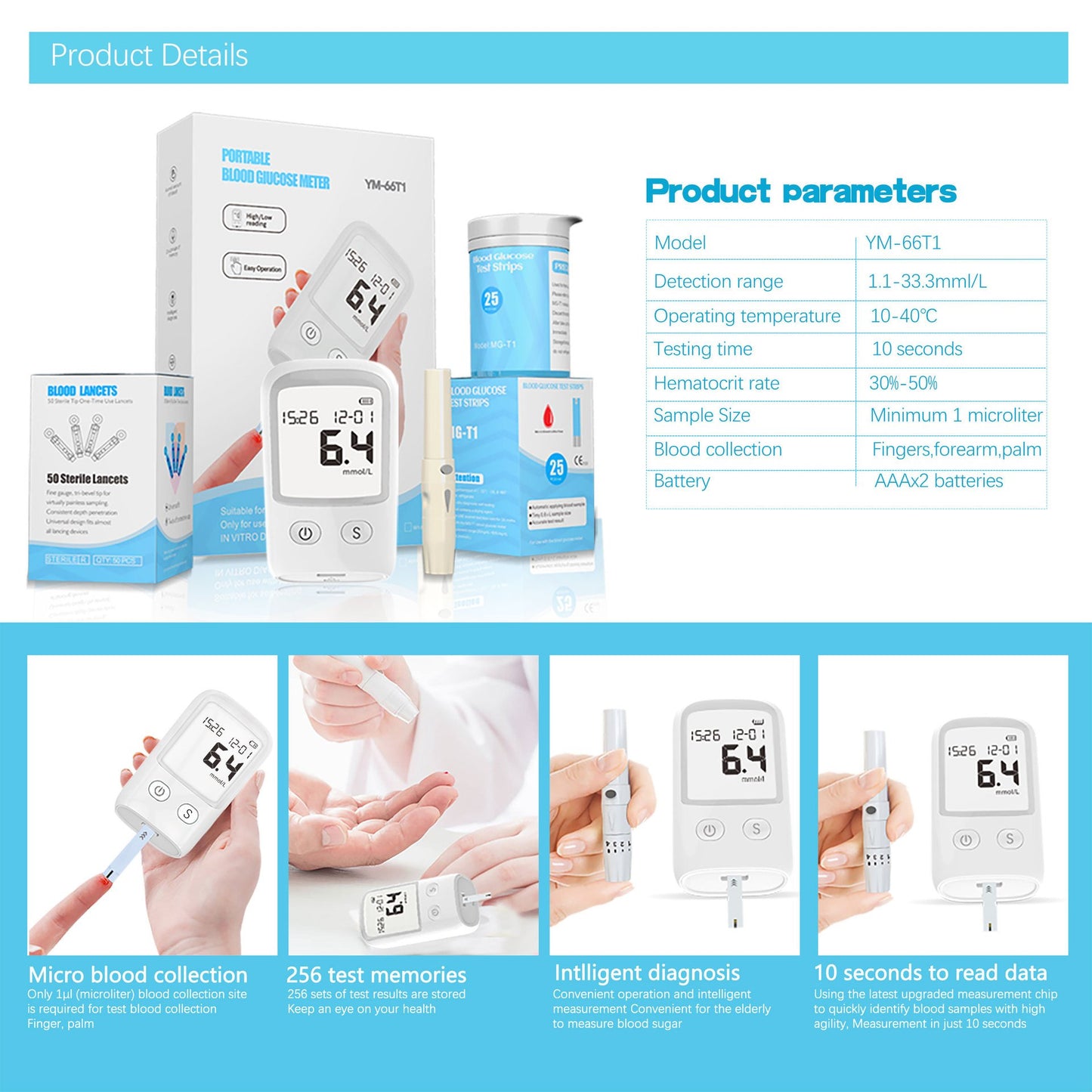💥Buy Now & Save 50%💥Portable Blood Glucose Meter Kit